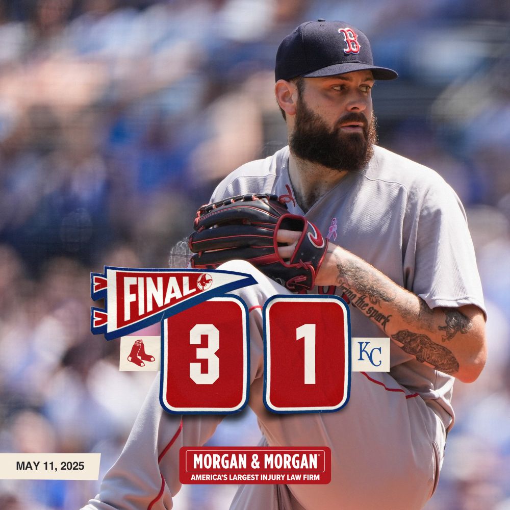 TEXT: May 11 final score- Red Sox 3, Royals 1
IMAGE: Lucas Giolito pitches, in his windup on the mound at Kauffman Stadium. 