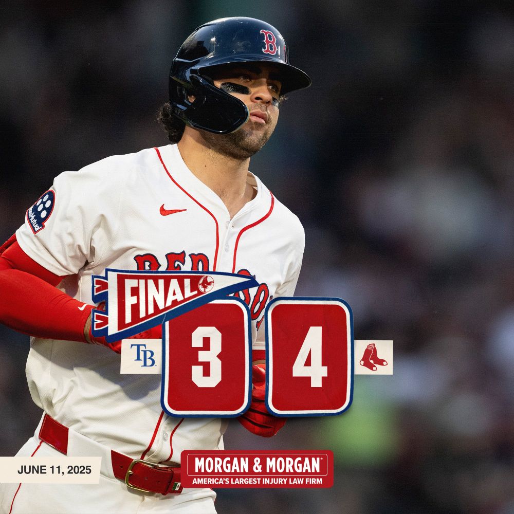 FINAL: Red Sox 4, Rays 3. June 11, 2025. A photo of Marcelo Mayer rounding the bases after hitting a home run at Fenway Park.