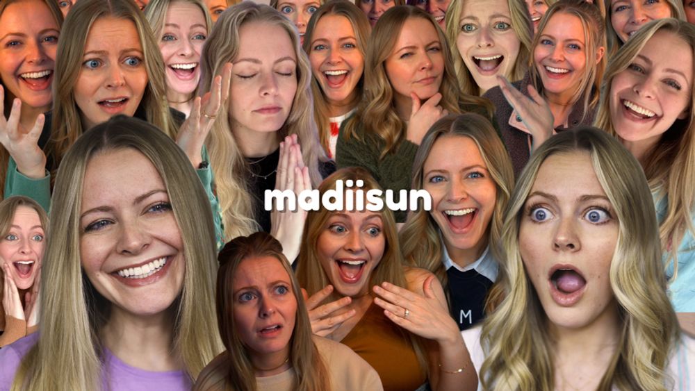 Banner image with a collage of my faces