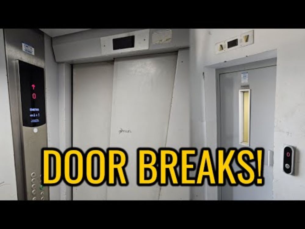 CAR DOOR BREAKS ON CAMERA on a modernized 1990s Končar lift!