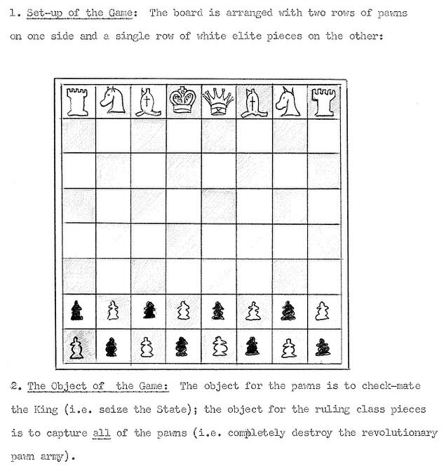 modified version of chess where one side has all elite pieces and one said has all pawns