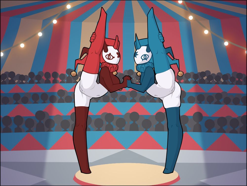 In this edit: Their leotards have been modified to be bottomless.