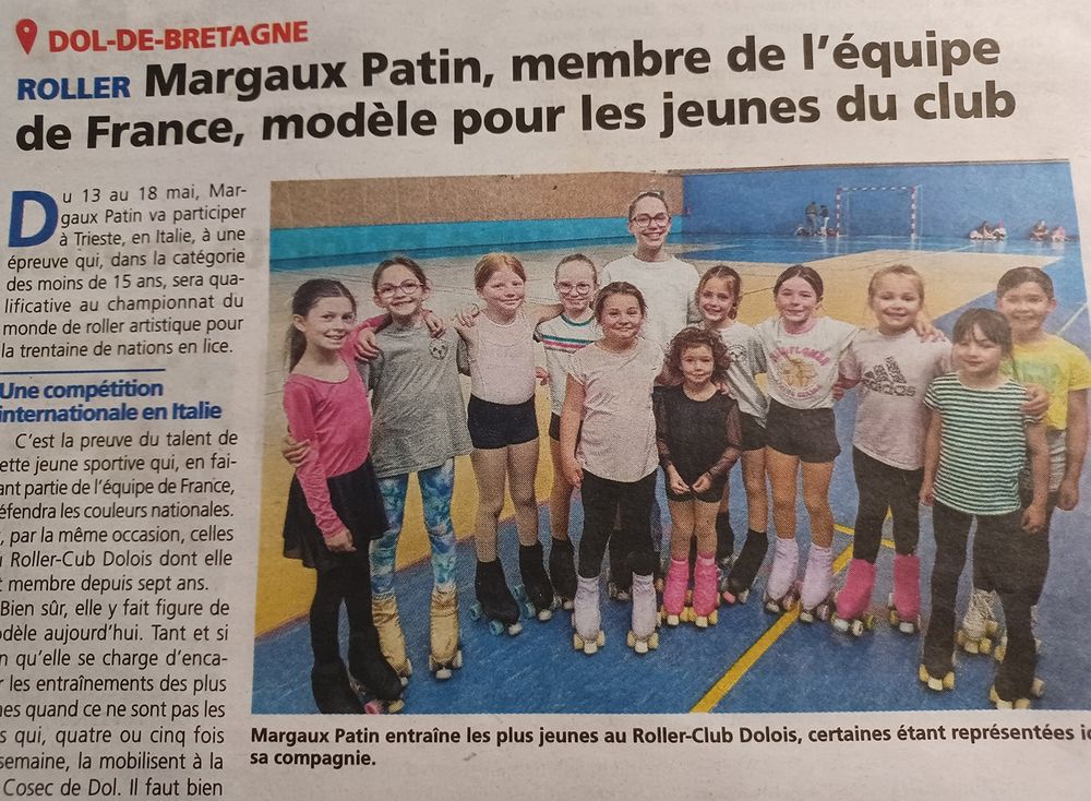 La patineuse Margaux Patin, à 'honneur dans un article du Pays Malouin en mai 2025