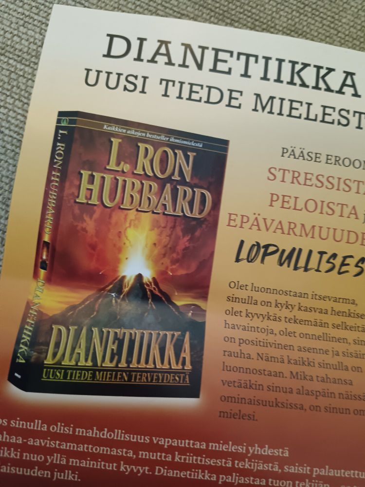 Skientologien mainos