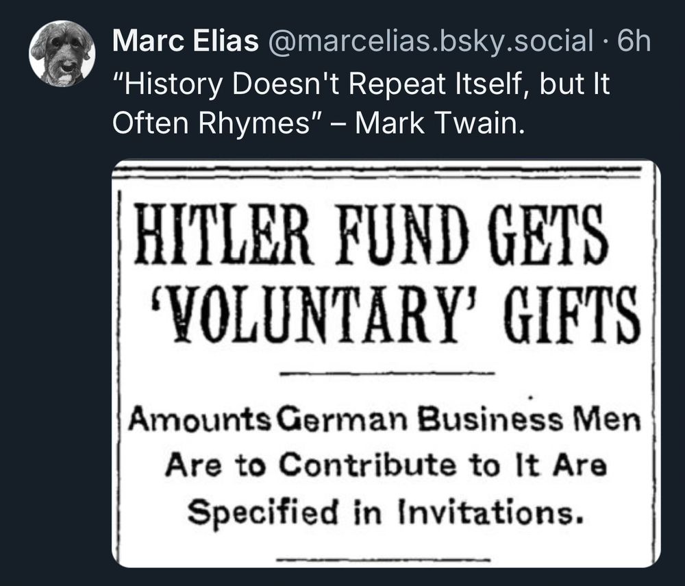 Headline from 1930s: Hitler Fund Gets ‘Voluntary Gifts’