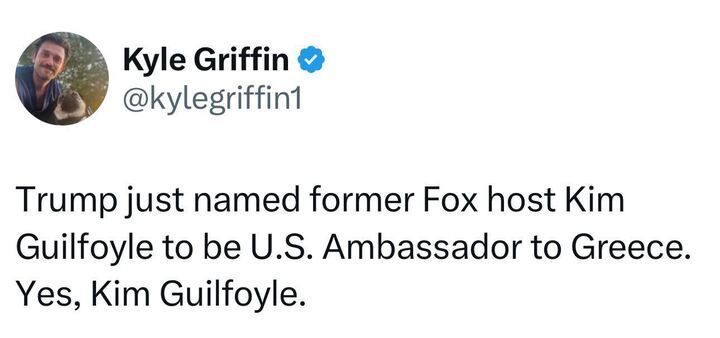 A tweet by Kyle Griffin that says: 
