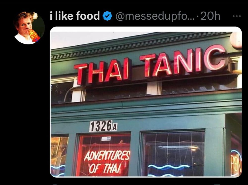 Image of a Thai restaurant called 'THAI TANIC.'