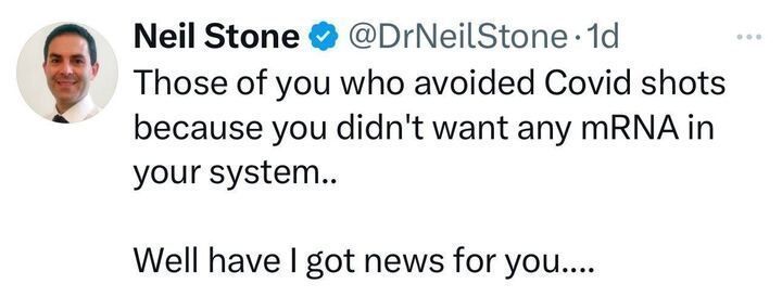 Post from @DrNeilStone reads, 