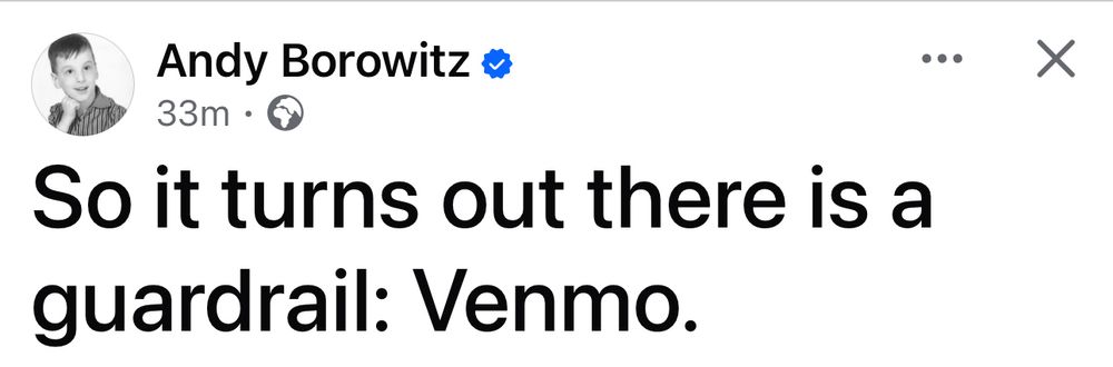 Andy Borowitz: So it turns out there is a guardrail: Venmo.