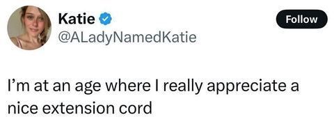 Tweet by user with handle @ALadyNamedKatie reads, 