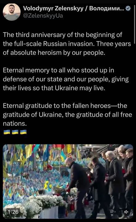 Volodymyr Zelenskyy on X: 
