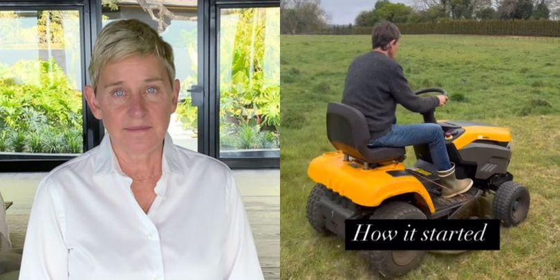 Ellen DeGeneres Just Tried To Mow The Lawn At Her Sprawling UK Estate—And It Went South Fast