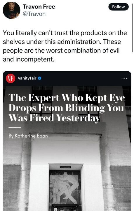 The image is a screenshot of a tweet from Travon Free (@Travon ). The tweet reads: 