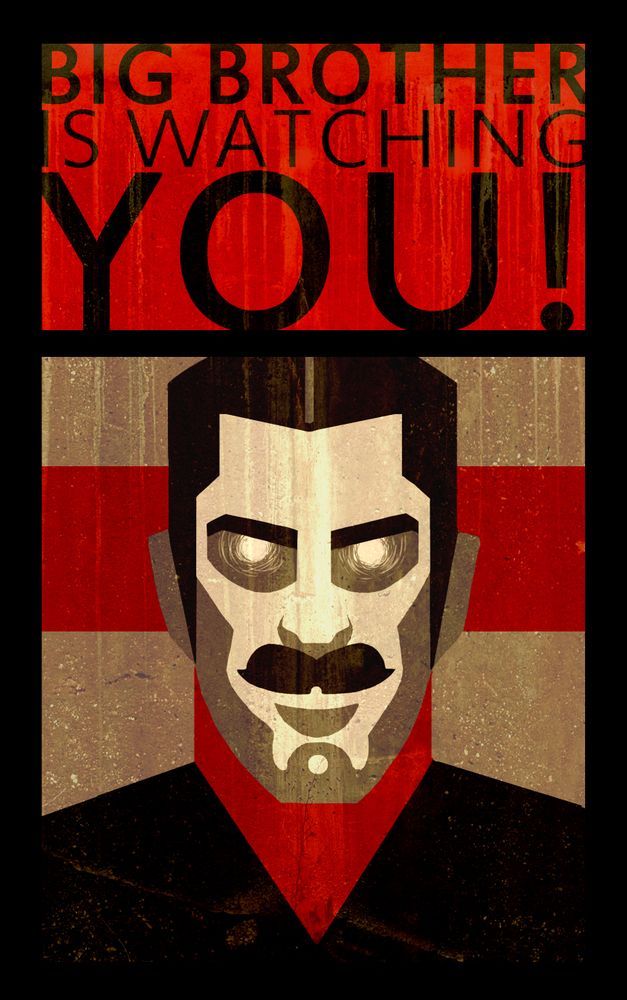 Big Brother is watching you - poster from the film of the book 1984 by George Orwell
