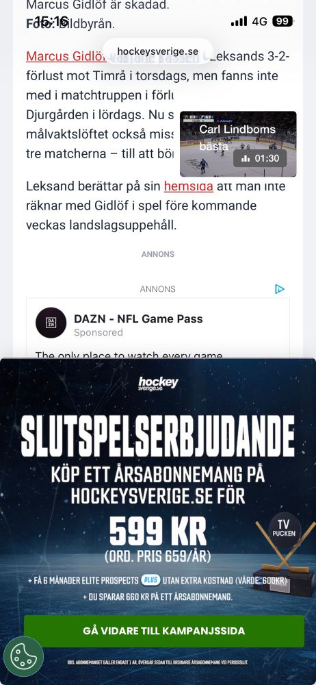 En hemsida full med popups och reklam. 