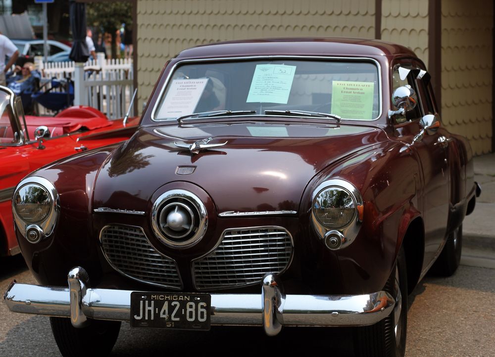 small town car show, a unique studebaker design