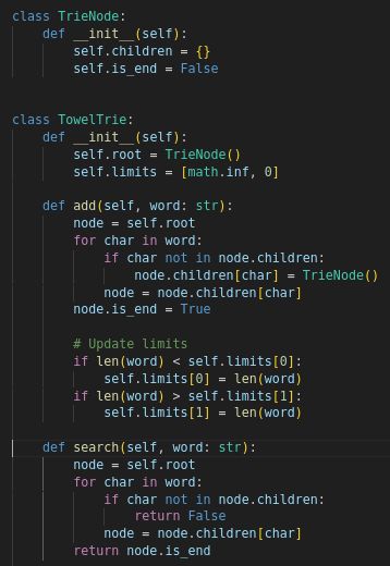 Snippet from my (ultimately scrapped) trie-based approach