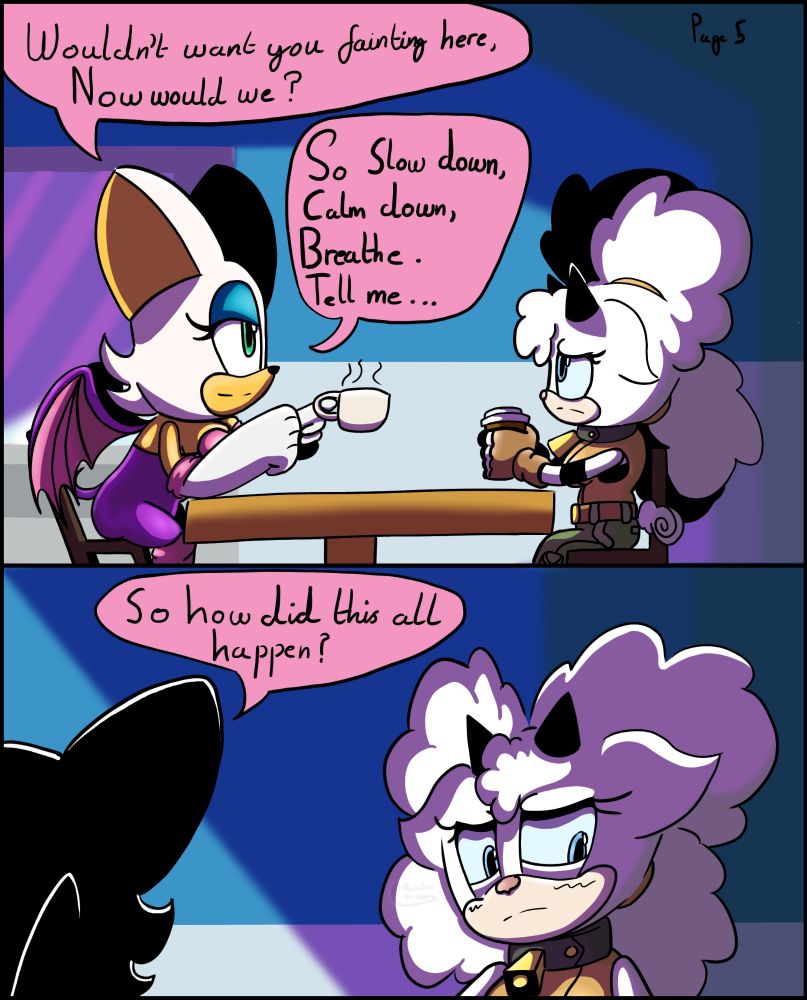 Rouge the bat and lanolin the sheep, taking with coffee