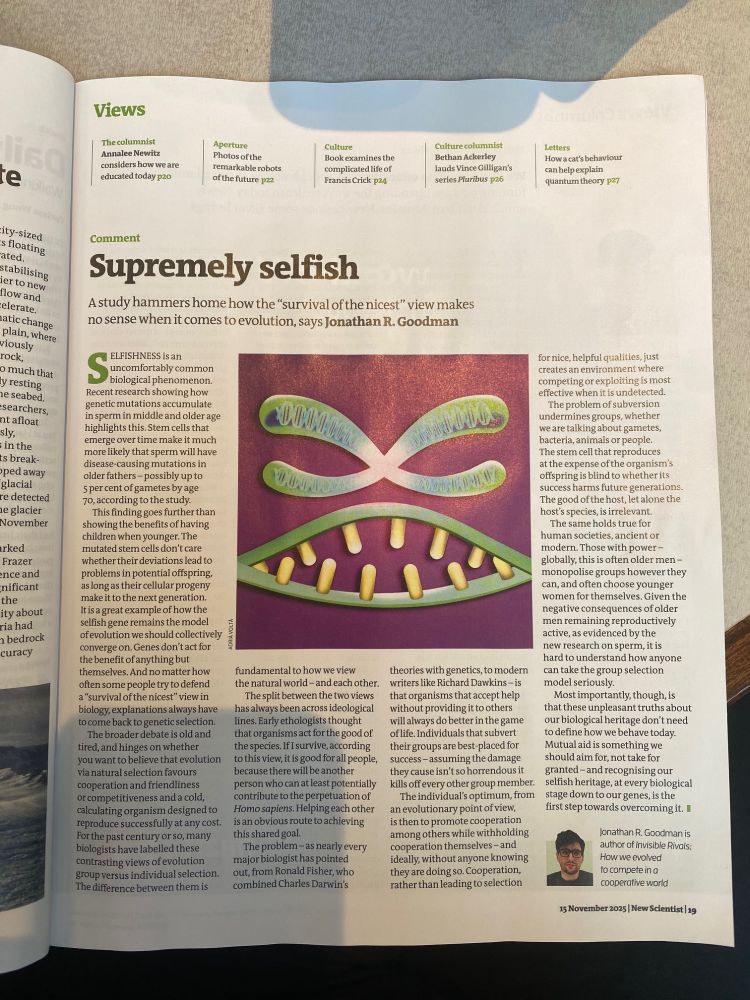 An article called 'Supremely Selfish' for the New Scientist