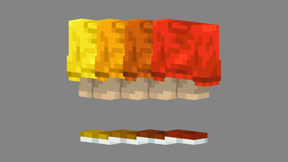 Truffle Outfit in Yellow, Light Orange, Orange, and Red