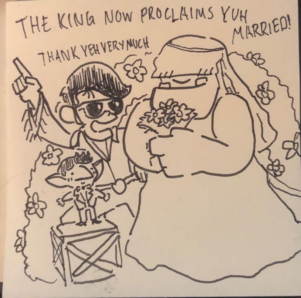 Goblin and Ogre marriage being blessed by “The King”