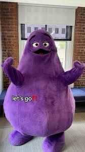 Grimace looking suspicious 