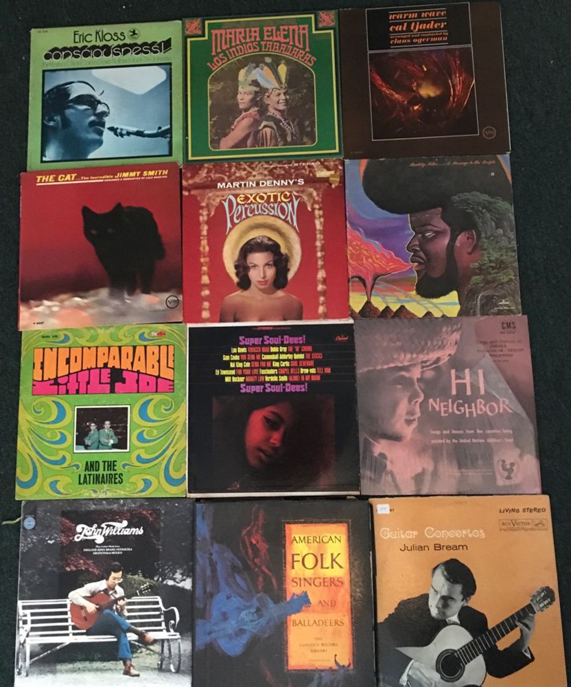 photo of 12 records by Buddy Miles, Jimmy Smith, Martin Denny, Julian Bream and more