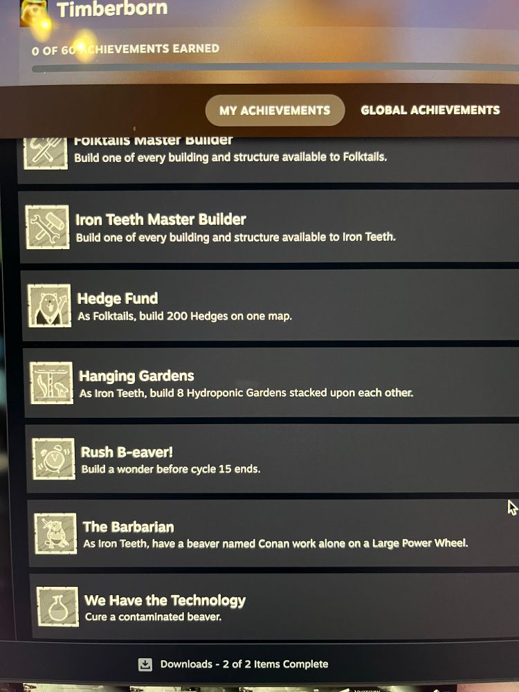 Steam achievements list. The Barbarian at the second to last. 