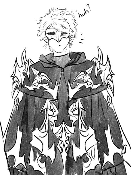 A doodle of pashtarot from ffxiv saying "huh?"