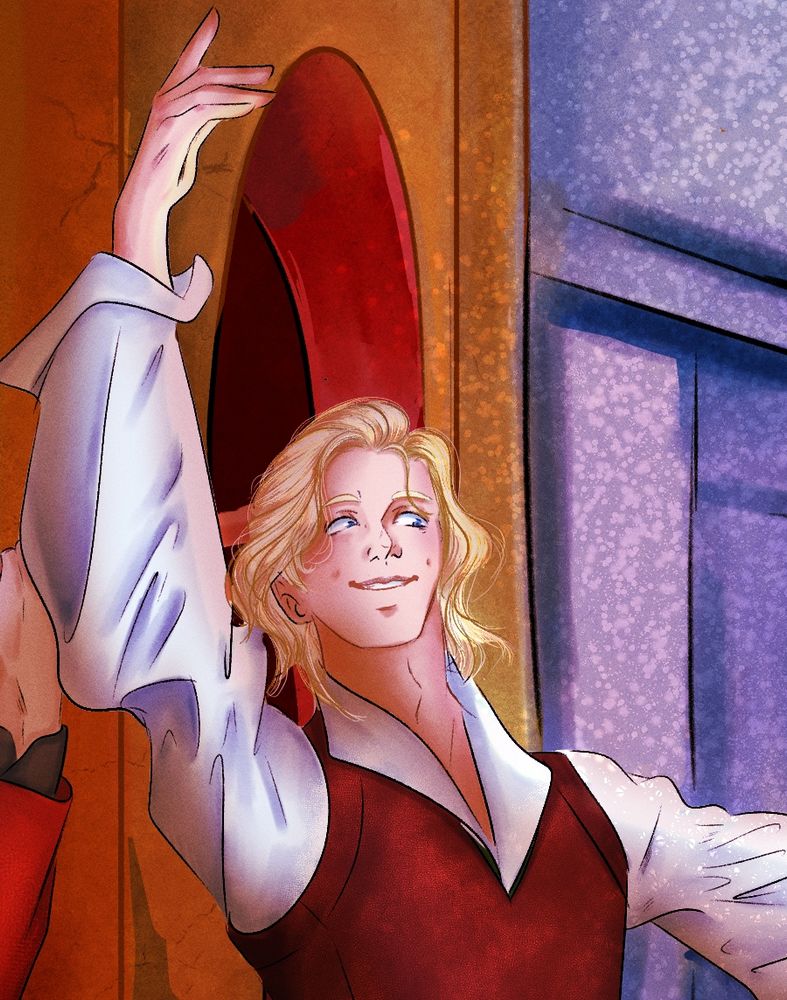 A crop of the image that features exclusively Lestat so that the viewer can see the strands of his hair, dimples, and the light in his eyes (and so on and so forth)