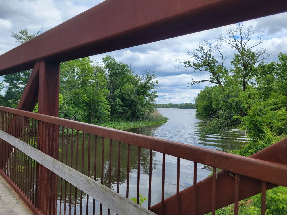 View from bridge to Baxter Trail, crossing Pennypack Creek just before it flows in the Delaware River.