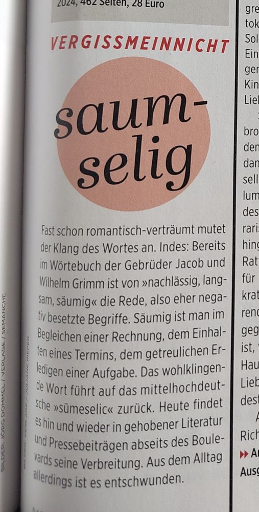 Definition das Wortes saumselig