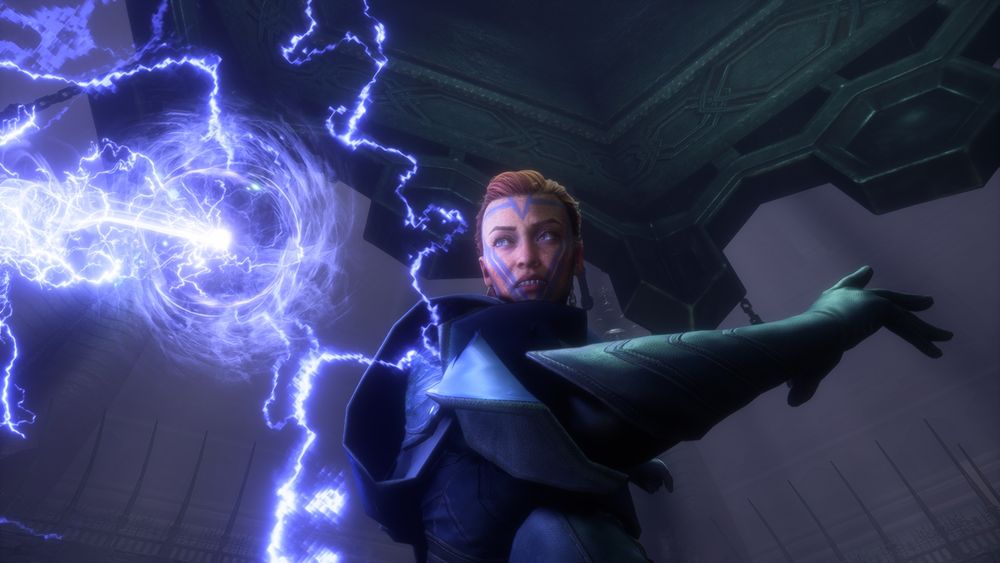 Poorly framed action shot of Lycia using electricity magic