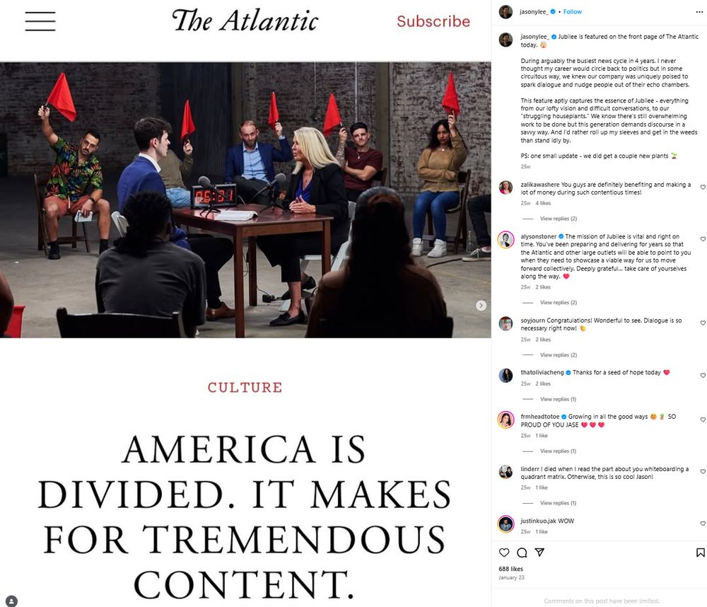 Article from The Atlantic entitled "America is Divided. It Makes for Tremendous Content"