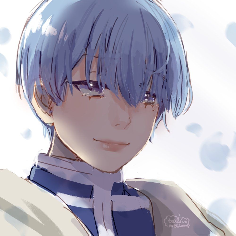 Digital art of Himmel with blue flower petals