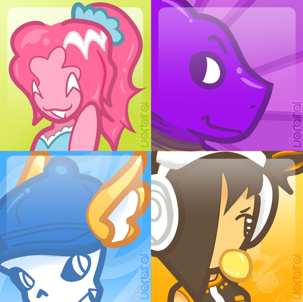 Illustration of 4 mutuals in the style of XBOX 360 gamerpics

Characters (from left to right) are from @/Bizza, @/Vk1ng, @icy41777, and @/axelcuevana7