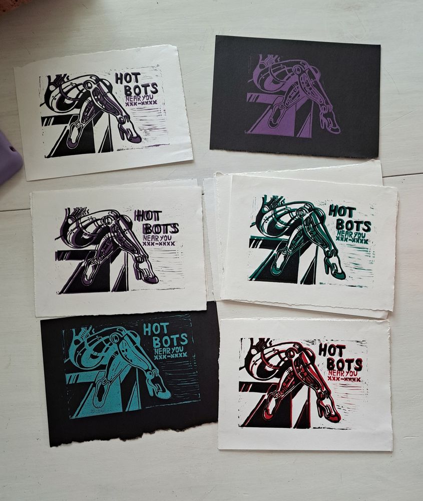 Reduction prints of a sexy robot legs