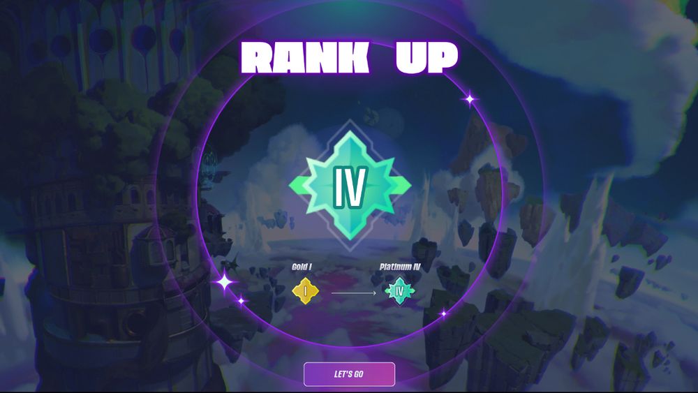 Supervive screen of Ollie ranking up into Platinum