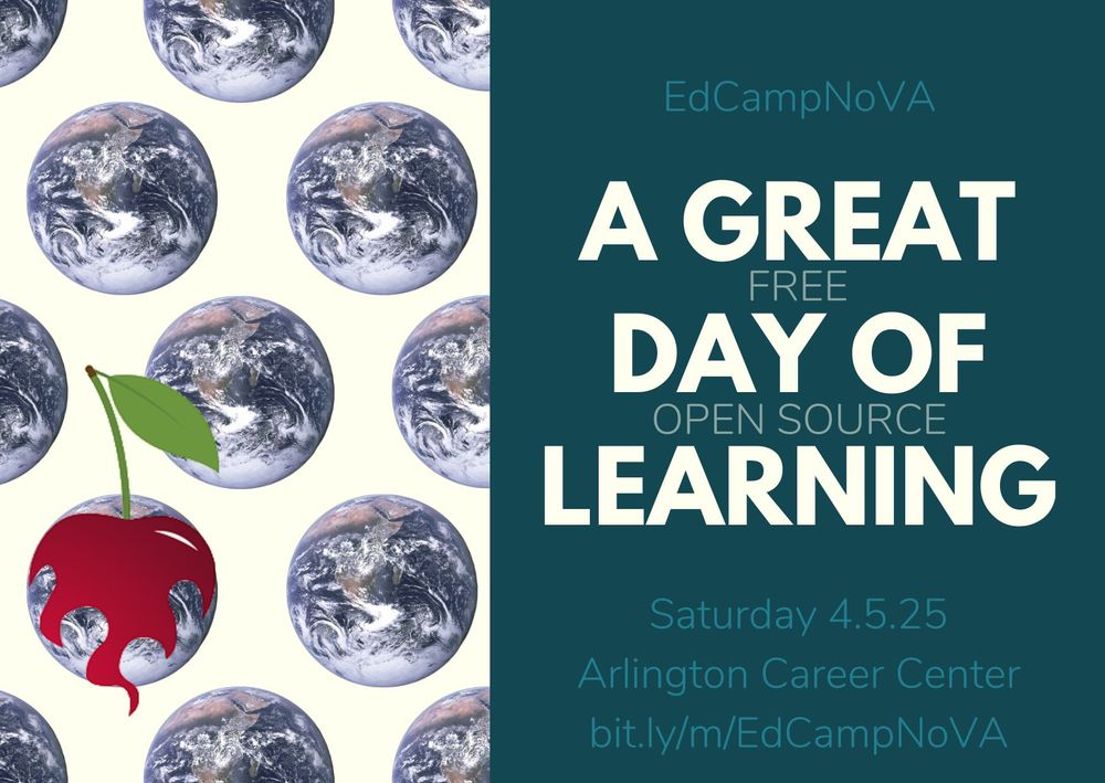 images of the earth, one of which has the EdCamp logo superimposed on it. Text matches the post.