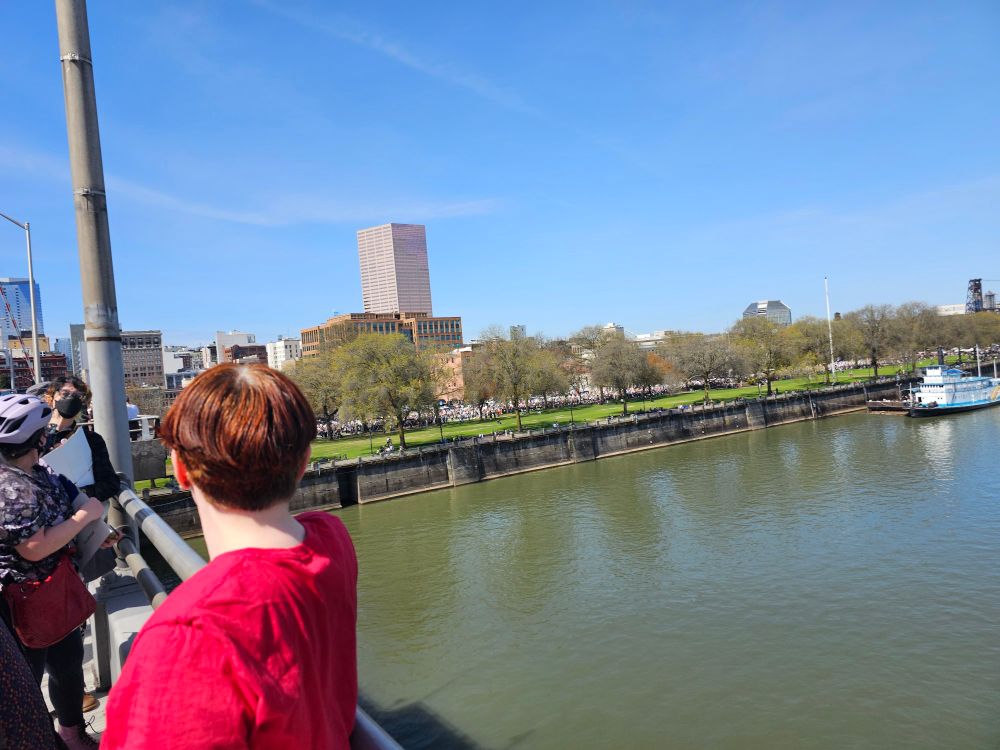 The line of the march seen from the Morrison Street bridge (which the march went over) 