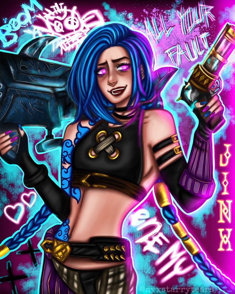 #desenho #art #arte #draw #ilustra #sketch #illustration #arcane #artist #drawings #fanart #dibujo #artwork #artista #desenhodigital #pintura #leagueoflegends #jinx #riotgames #jinxfanart #painting #animation #lol #ilustração #ibispaint #desenhodigital #getjinxed #characterdesign #artistic #jinxarcane