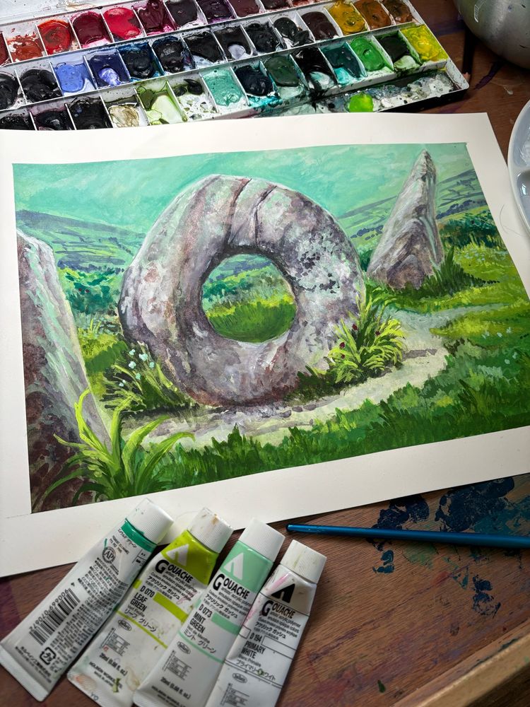 Ancient stone with a circular hole