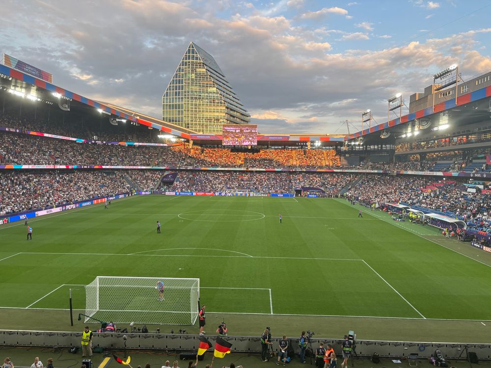 A view of Sankt Jakob’s stadium from the B stand. 