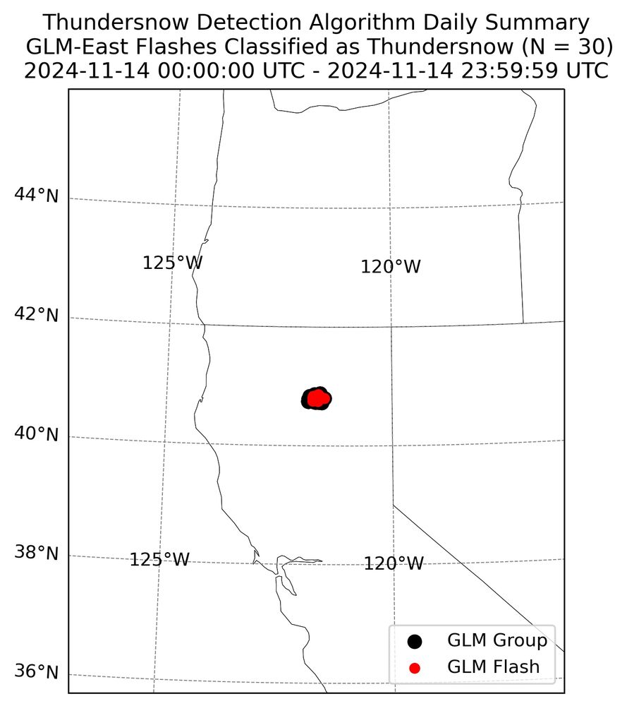 Geogeqphic map of thundersnow observed on 14 Nov 2024.