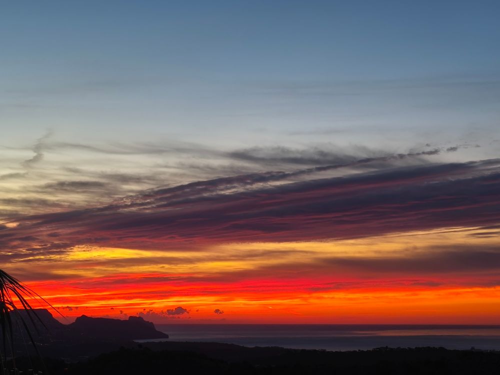 The sun rises over the Western Mediterranean, Costa Blanca, Spain.
