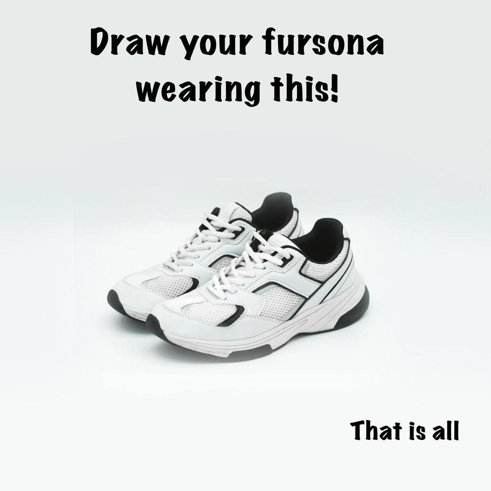 Draw your fursona wearing this! (White sneakers) That is all