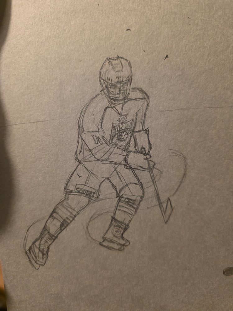 sketch of a hockey player