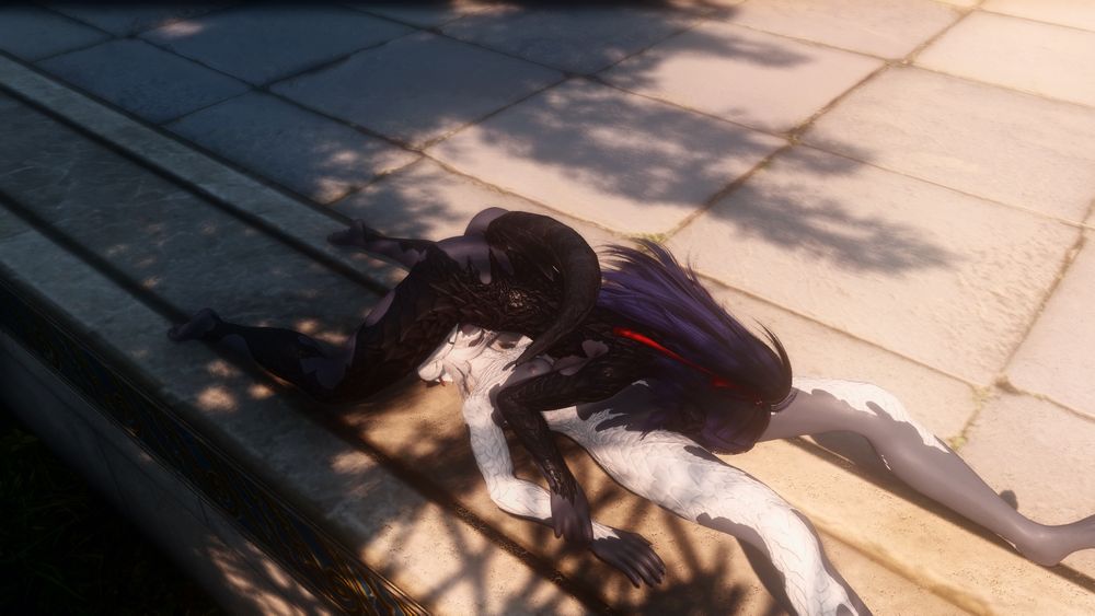 Two dragon girls in the 69 post, 69, dragon girl, ff14, Gpose