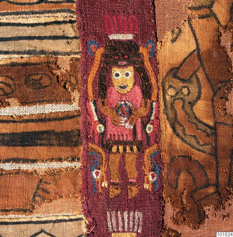 Figure on a poncho from Peru (Paracas, I think) that kinda resembles Madotsuki from Yume Nikki. This is to say I feel exhausted.