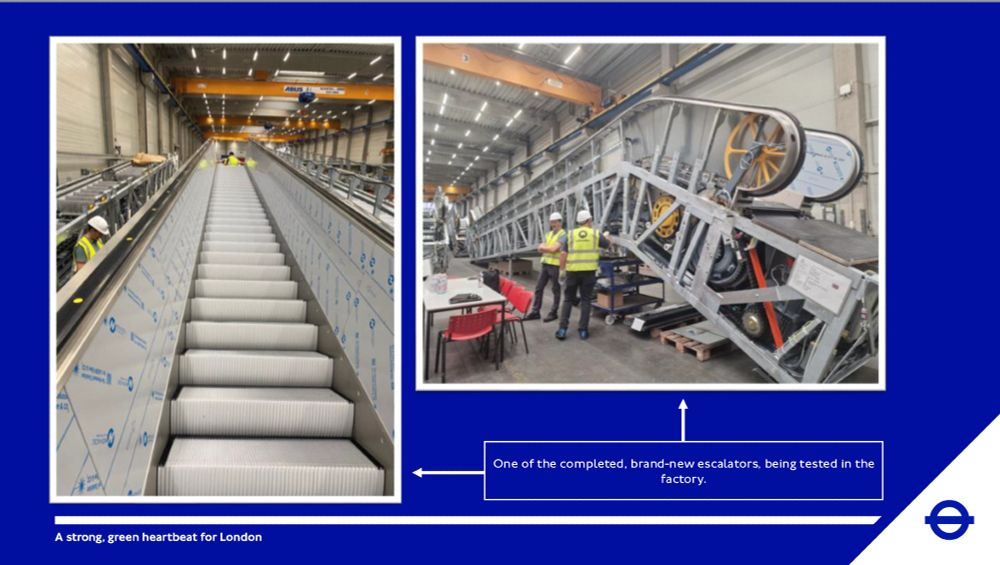 Escalator being tested at the factory.